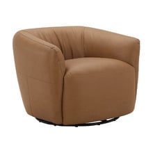 Caleb Faux Leather Swivel Armchair